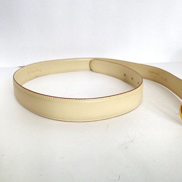 By Paloma Picasso Cream XL US 32 EU 85 Supple Italian Leather Belt main image 4